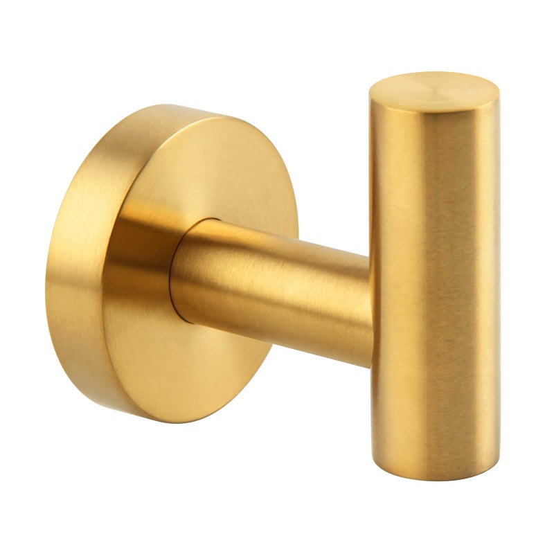 APLusee Robe Towel Hook, SUS 304 Stainless Steel Modern Home Storage Coat Hanger, Brushed Gold Wall Hook for Bath Toilet Kitchen Garage - Image 1